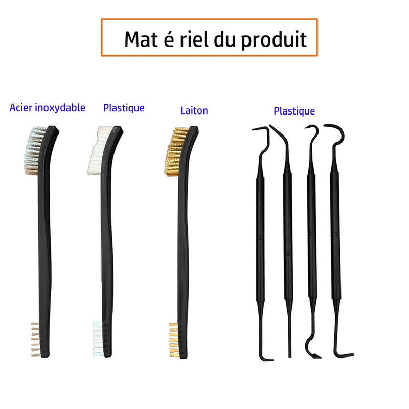 6 Pieces Metal Brush with Double Ended + 4 Pieces Cleaning Tips, Mini Metal Brushes for Cleaning Slag and Roller