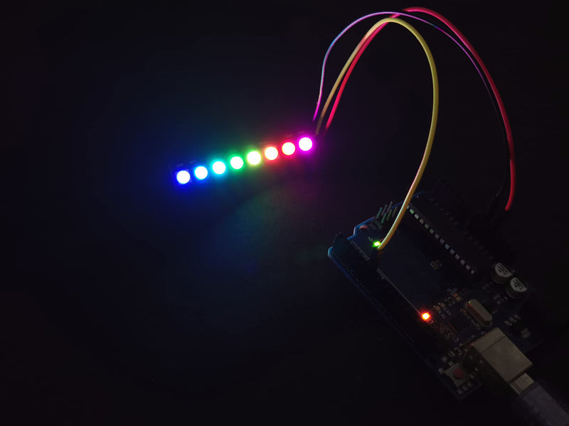 10PCS WS2812 RGB LED Stick Ring 8 X 5050 WS2812B 8 Bits Individual addressable LED Lamp Light with Integrated Drivers for Arduino Raspberry Pi Mirco:bit ESP32 for Decorative Lighting