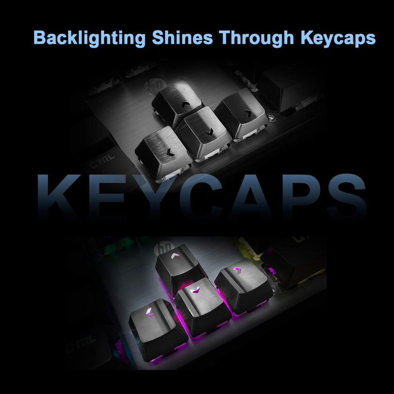 Fitlink Stainless Steel Metal Keycaps with Key Puller for Mechanical Keyboard Cherry Mx Switch(Direction Keys,Black) Black