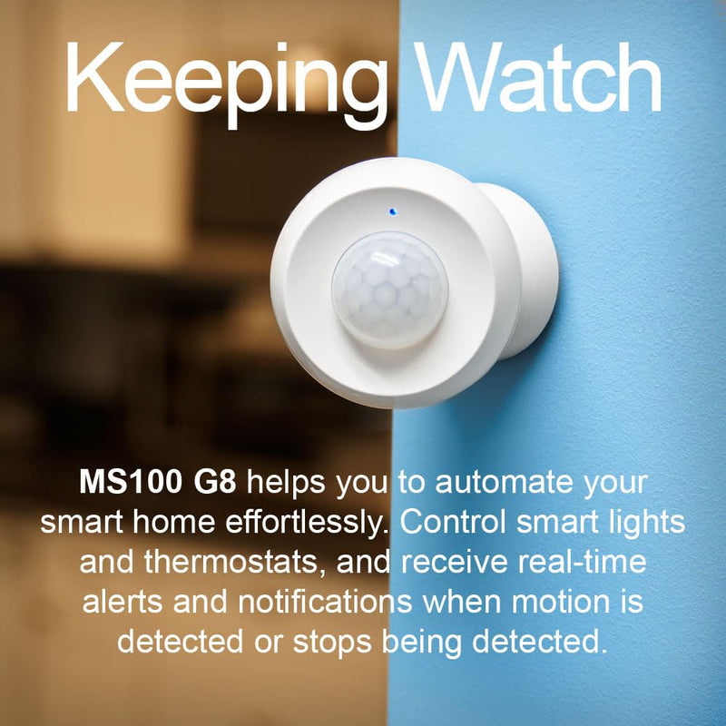 [AUSTRALIA] - HomeSeer Smart Motion Sensor (MS100 G8), 800 Series Mesh & Long Range Z-Wave Technology, Compatible with HomeSeer, Home Assistant, Hubitat (1-Pack) 1-Pack 
