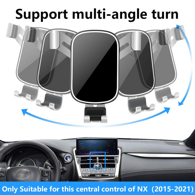 LUNQIN Car Phone Holder for Lexus NX 2015 2016 2017 2018 2019 2020 2021 NX300h NX300 NX200t SUV Auto Interior Accessories Best Cell Phones Mount Cellphone Mobile Cradle Charging Navigation Bracket