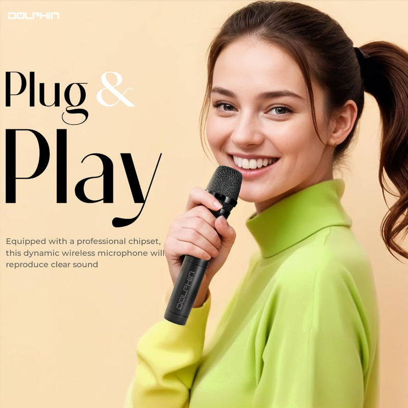 [AUSTRALIA] - Dolphin PartyMic 20: Professional Wireless Microphone System – Dual Handheld Dynamic Mics with Rechargeable Receiver (Set of 2) 