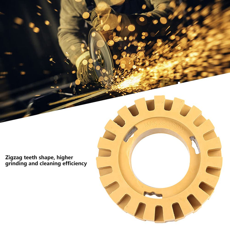 Tool for removing graphics, tooth shape, 4 inch rubber wheel for removing stickers for boats for trucks for removing vinyl for motorhomes (4 inches, hollow)