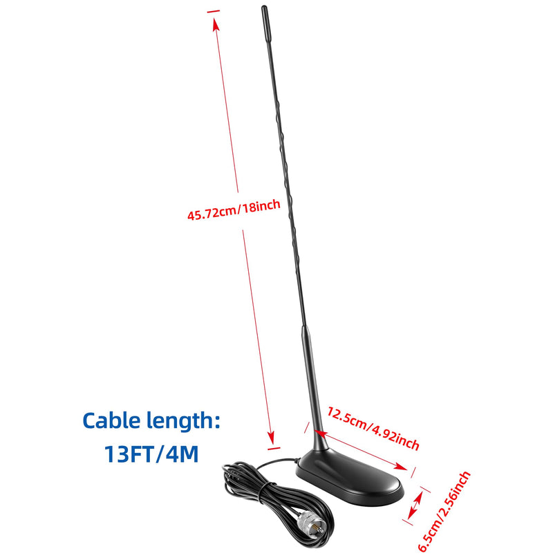 [AUSTRALIA] - Magnetic Mount Low Profile 27MHz CB Radio Antenna Compatible with Uniden Cobra Midland President Mobile Handheld CB Radio, Perfect for use on Vehicle Car Truck RV, Slinkdsco 