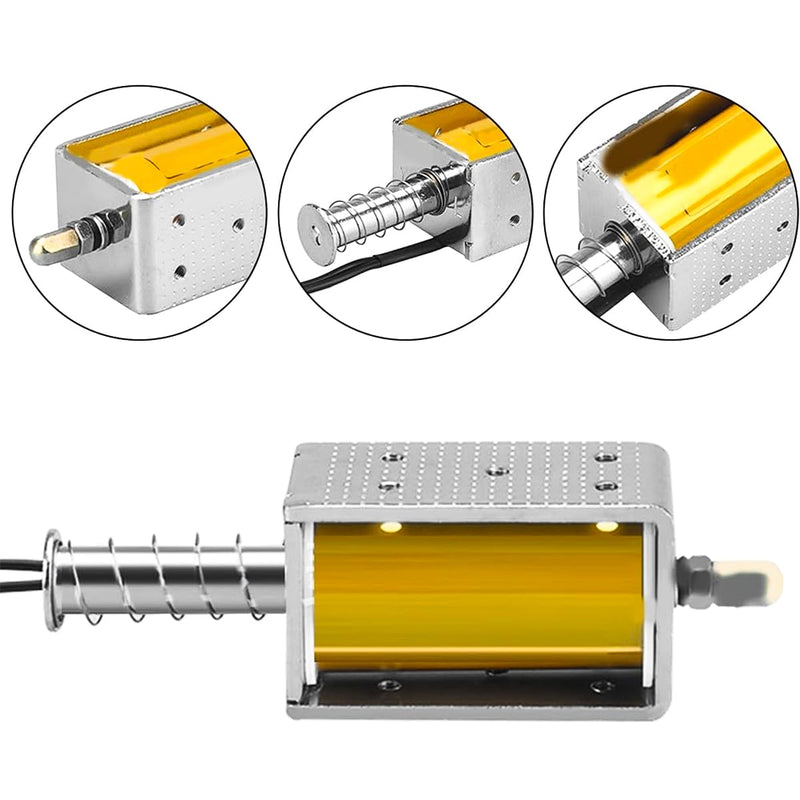 [AUSTRALIA] - Laroal DC 12V 35mm Hub Electromagnet VS1 Load Switch Electromagnetic Coil Push Pull Electromagnetic Coil with Spring Return 8A for Vending Machines, Transport Equipment 