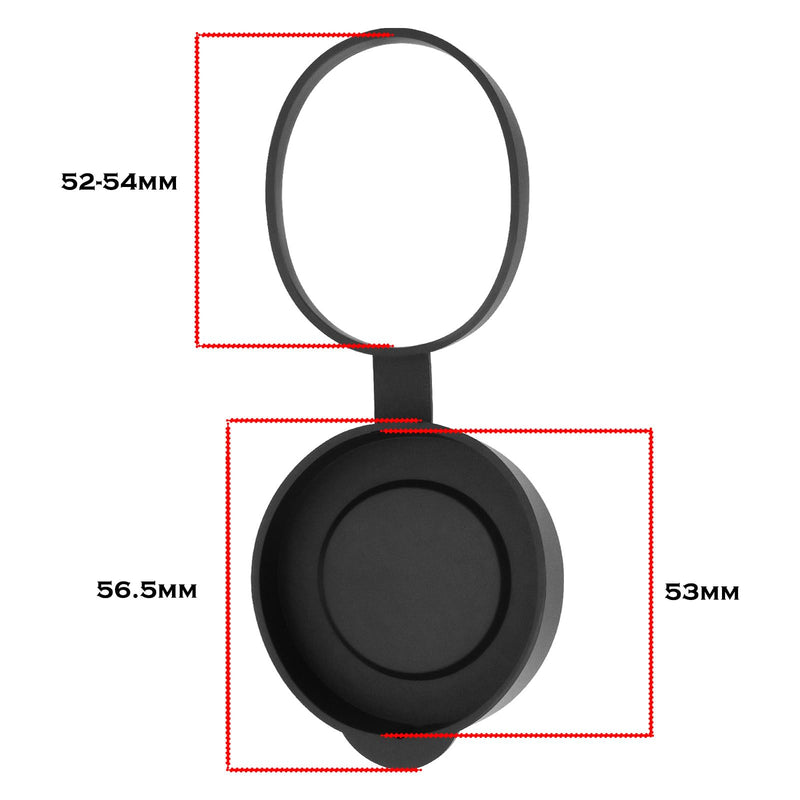 2pcs Rubber Objective Lens Caps Objective Lens Protective Cover Compatible with 8x42 10x42 12x42 Binoculars Monoculars, Black