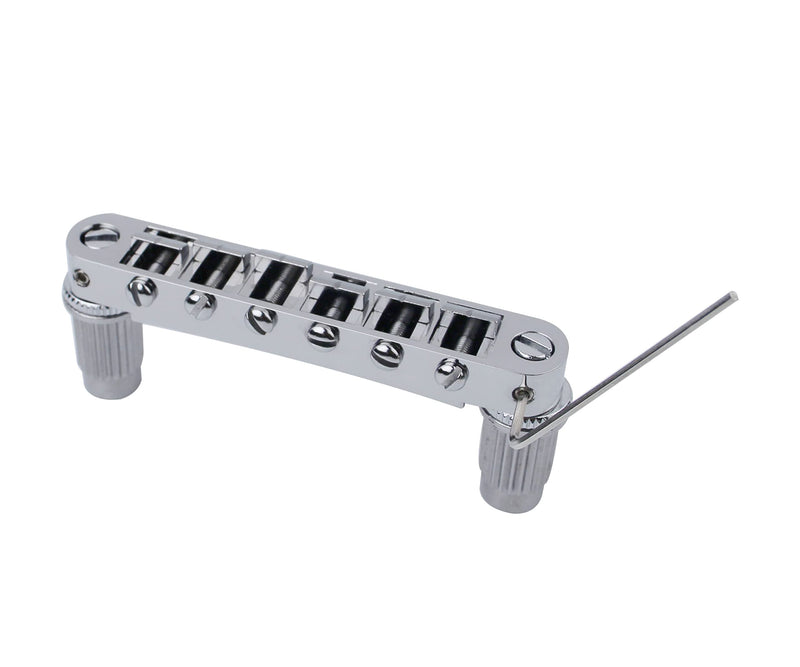 Guyker Guitar Saddle Bridge - Tune-O-Matic Bridges with Studs Replacement for LP EPI 6 String Electric Guitar (GM003, Chrome) Chrome, GM003