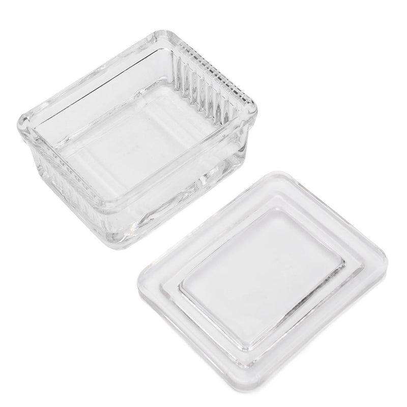 [AUSTRALIA] - Glass Staining Jar with Lid, Transparent Container, Sturdy (Glass with 10 Slides) Glas mit 10 Objektträgern Glass with 10 slides 