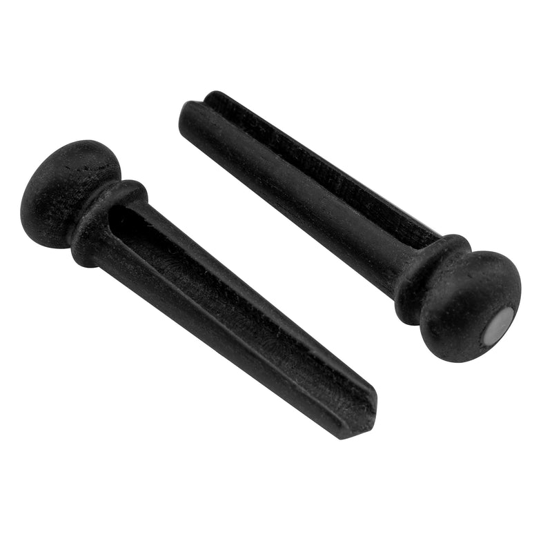 Musiclily SlottedGuitar Ebony Bridge Pins Endpins for Taylor Martin Acoustic Guitar Replacement, Black with White Pearl Shell Dot (Pack of 6) Black w/ White Dot Ebony