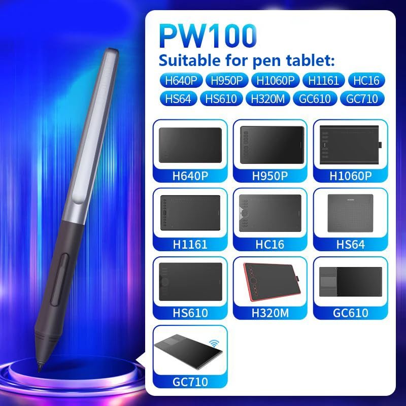 PW100 Passive Pen only Suitable for huion Pen tablet H640P H950P H1060P H1161 HC16 HS64 GC710 HS610 H320M GC610
