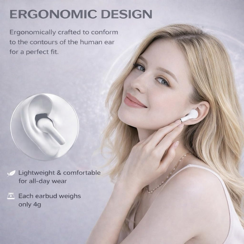 Wireless Earbuds (2nd Gen), Active Noise Cancellation, Bluetooth 5.3, High-Fidelity Sound, IPX7 Waterproof, 40-Hour Playtime, Wireless in-Ear Ear Buds Pro 2 for Apple iPhone/Android, White