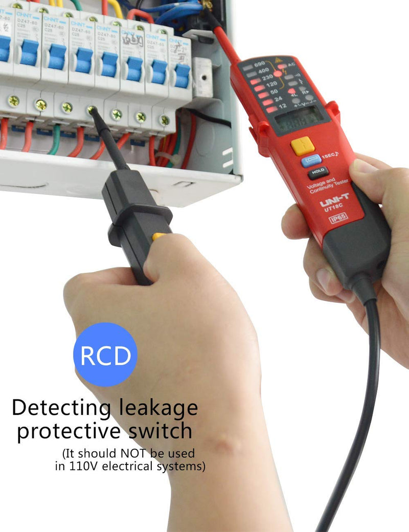 Voltage Tester UNI-T Multifunction Waterproof Digital Voltage Meter Voltmeter Voltage Tester 12V~690V AC/DC Automatic Range LCD Display UT18C
