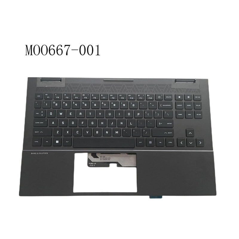 Replacement for HP OMEN 15-EK 15-EN 15Z-EN100 Laptop Upper Case Palmrest RGB Backlit Keyboard Assembly Part M00667-001