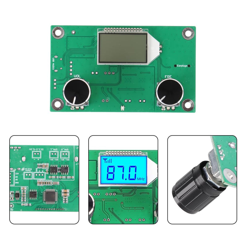 [AUSTRALIA] - Tiiyee Digital FM Receiver Module, Radio Receiver Module DC 3V to 5V Stereo Adjustable Frequency Modulation Wireless for Receive DSP PLL 76MHz to 108MHz Support Serial Port Control DIY LCD Display 