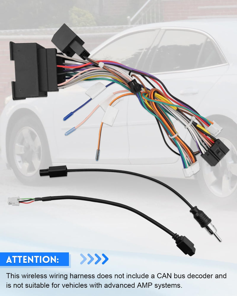 Radio Wiring Harness Kit 44 Pin Fit for Chevrolet Orlando 2012-2014,for Malibu 2013-2015,for Trax Cruze Aveo 2014-2016, 16Pin Stereo Connector with Facotry USB Adapter Antenna Cable