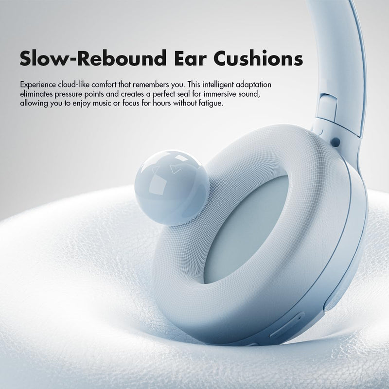 ROSESELSA Cambrian Noise Cancelling Headphones, LDAC Hi-Res ANC, Black | Hybrid ANC eliminates 99% ambient noise, 100H battery, ultra-low latency, Hi-Fi cable, multipoint connection, slow-rebound