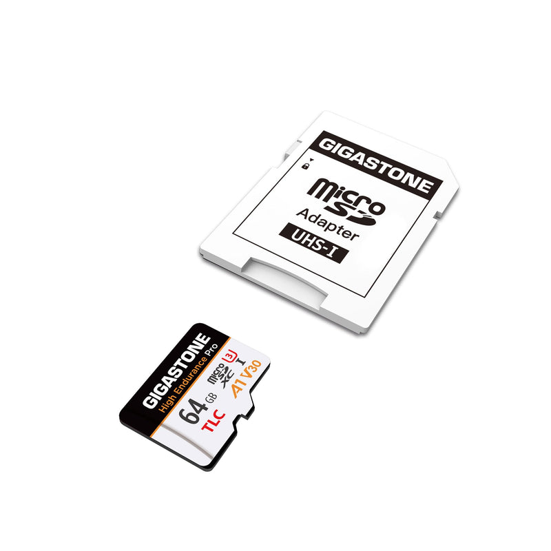 【5 Yrs Free Data Recovery】【Dash Cam】 GIGASTONE 64GB Micro SD Card, TLC High Endurance Pro, Speed Up to 95MB/s, Compatible with REDTIGER Rove VIOFO VANTRUE PRUVEEO ARIFAYZ, MicroSDXC UHS-I A1 V30 U3 64GB High Endurance Pro 1-Pack
