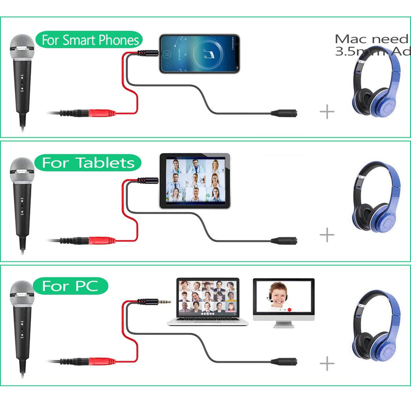 Japard Gaming USB Microphone for PC High Sensitivity, Mini Condenser 3.5 mm Plug for iPhone iPad Android, Broadcast Music Recording Set for Computer Meeting Podcast