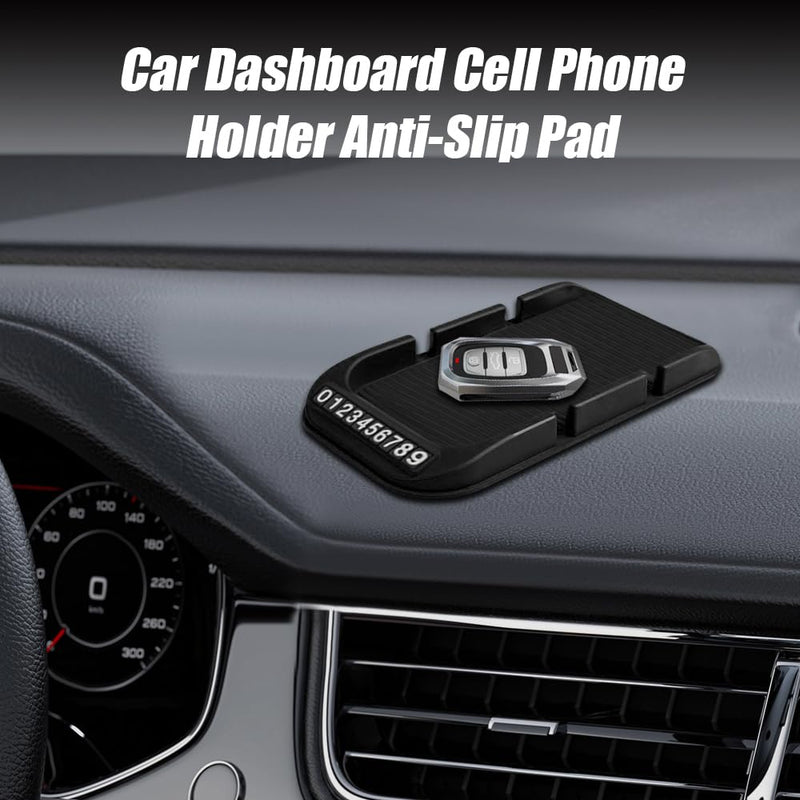 [AUSTRALIA] - Car Dashboard Cell Phone Holder, Dash Board Cover Mat, Silicone Anti-Slip Pad Mat with Number Plate for Placing Phone Keychains, Car Accessories Interior Universal for Most Cars Black 