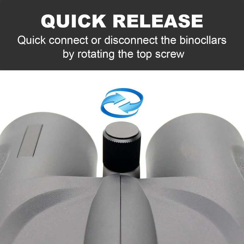 Binocular Tripod Adapter Quick Release with 38mm Mounting Base 1/4-20 Inch Thread Removable Accessories for 8x42 10x50 12x60 15x56 15x60 15x70 20x60 25x70 Roof and Porro Binoculars.