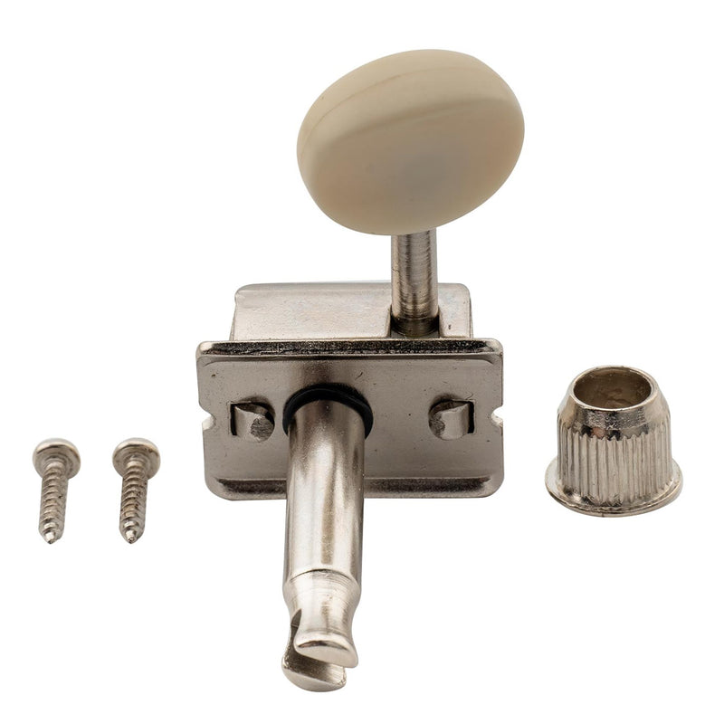 [AUSTRALIA] - Musiclily Pro Vintage 6-in-Line Guitar Tuners Split Shaft Machine Heads Tuning Pegs Keys Set for Squier Classic Vibe Fender Strat/Tele Style, Nickel with Off White Button 