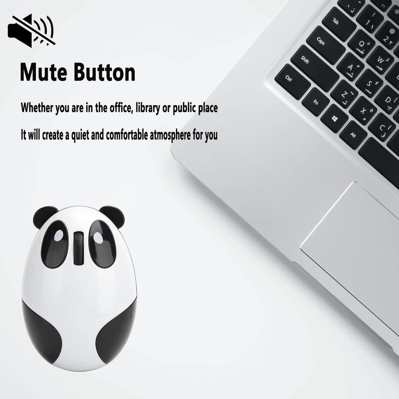 Cute Panda-Shaped Computer Mice, 2.4GHz Wireless Optical Gaming Mouse with USB Cable.Compatible with Win/Mac/Linux/Andriod/iOS System. Suitable for Girls/Kids/Student