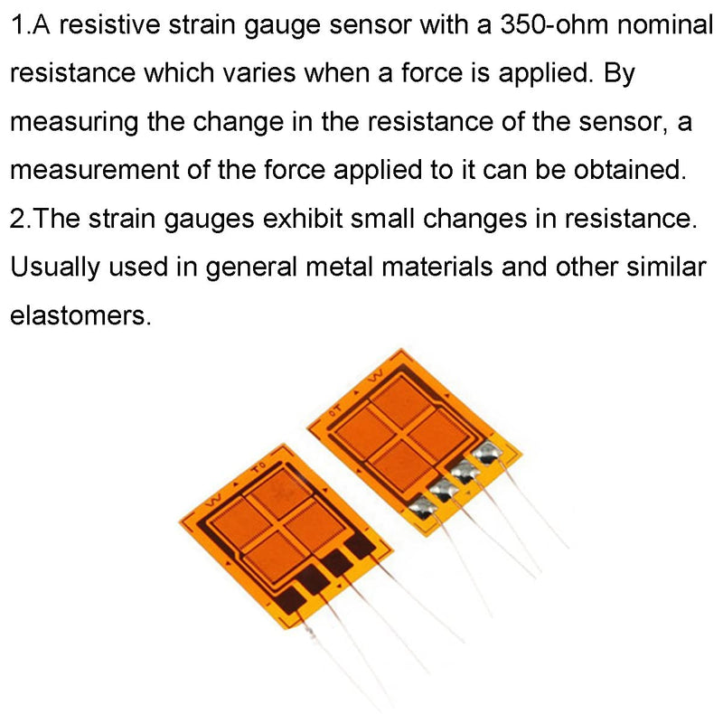 Youmile 2 Pieces Strain Gauges BF350-3EB BF350 350 Ohm Full Bridge DMS Foil DMS High Precision Pressure Sensor