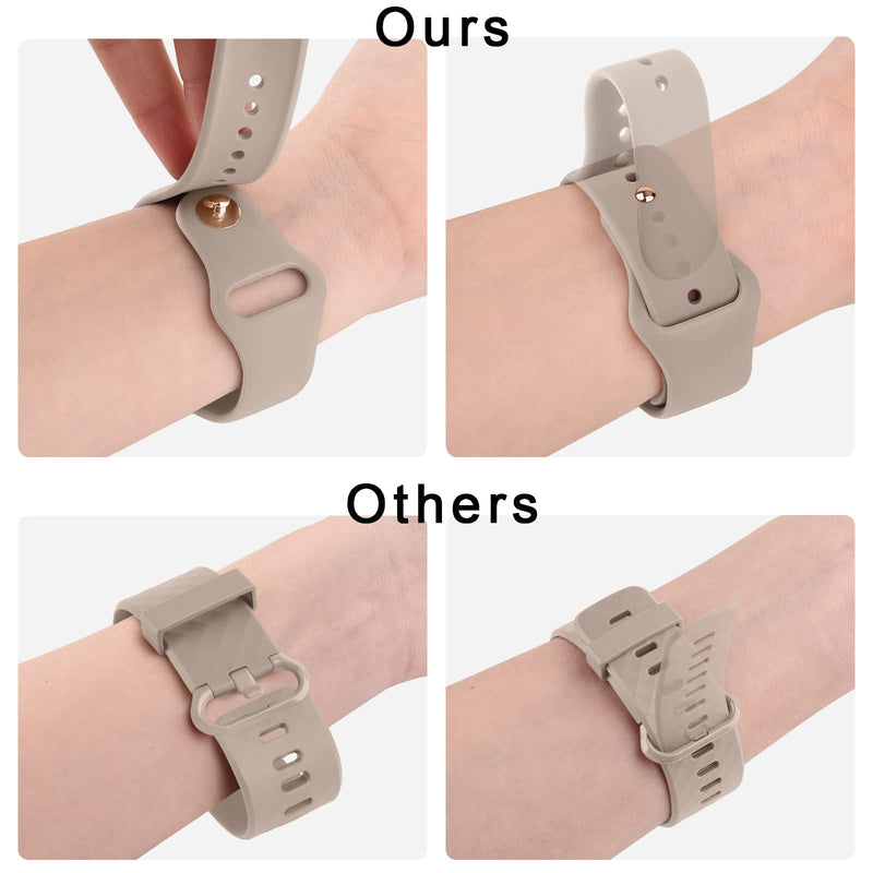 Vancle Silicone Bands Compatible with fitbit versa 2 watch bands women men, Soft Breathable Sport Replacement Wristbands for Fitbit Versa 2 / Fitbit Versa/Versa Lite/Versa SE Milk Tea