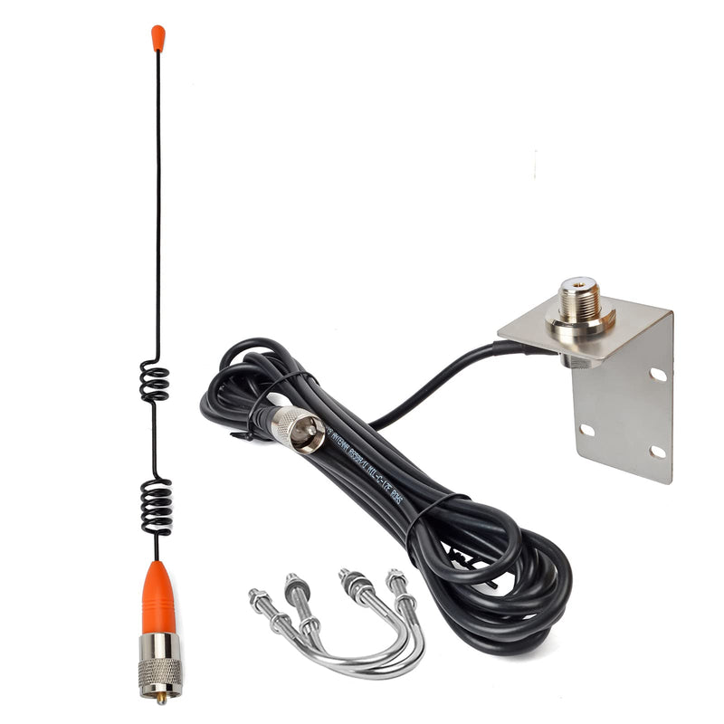 HYS VHF Marine Band (156-158 MHz)&Weather Frequencies (162 MHz) Antenna | W/16.4ft(5m) RG58 Low Loss Premium Coaxial Cable With PL259 for Standard Truck Horizon Cobra Icom VHF Marine Mobile Radio