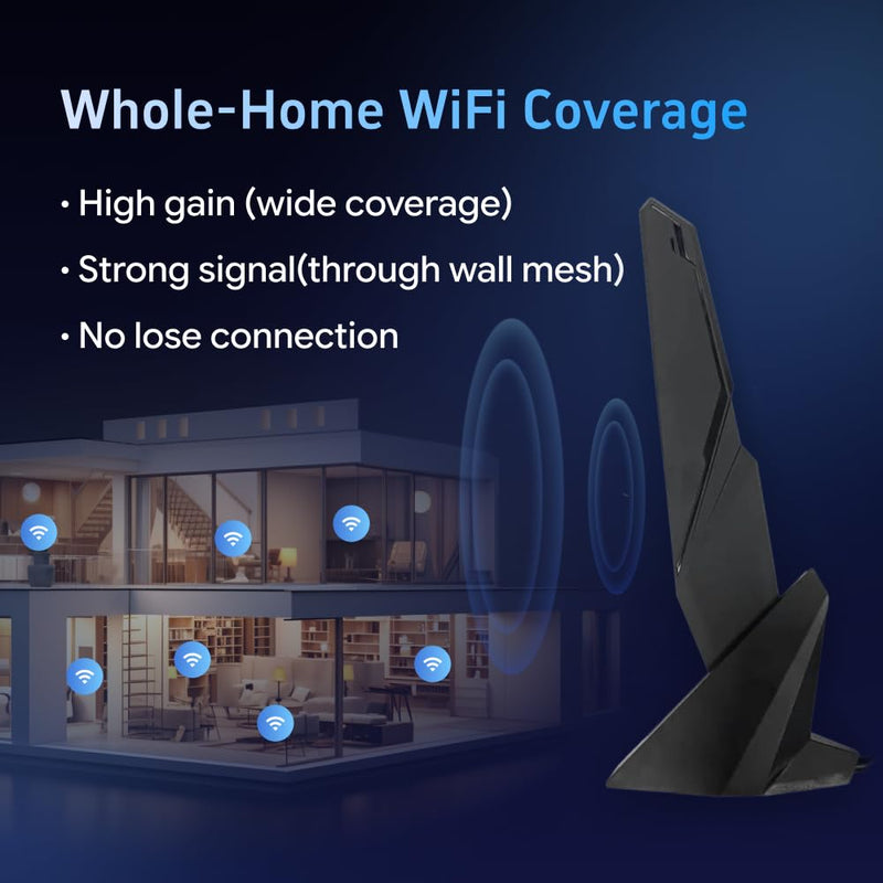 SMA WiFi 6e 2T2R Antenna 2.4G/5G Dual Band for GIGABYTE AORUS Z390 Z270 Z370 Z490 Z590 Z690 X470 X570 X570S X570I H470 H470I H610 B460 B450 B550 B560 B660 AX X299X Magnetic Base PC Desktop