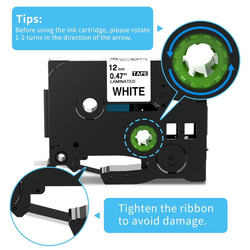 [AUSTRALIA] - 4-Pack Compatible with Brother Label Maker Tape TZe-231 TZ-231 P Touch Label Tape 12mm 0.47 White TZ,Work for Ptouch PT-D210 PT-H110 PT-D600 PT-D220 PT-D410,PT-1290,Black on White Tape 8m 26.2ft 