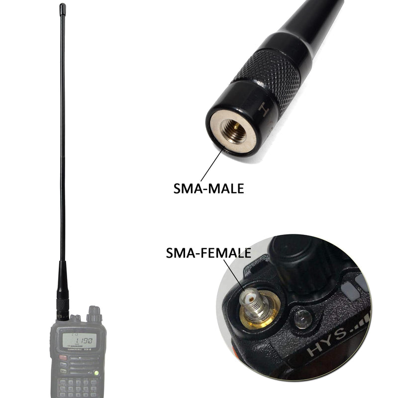 [AUSTRALIA] - HYS GMRS HT Pre Tuned SMA Male Base Antenna, UHF 462-467Mhz Walkie Talkie Antenna for 460-470Mhz Midland WOUXUN Motorola Kenwood Icom Vertex Blackbox HYT Hytera Two Way Radio Black 2PCS (462-467Mhz) 
