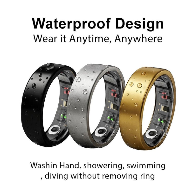 Smart Ring for Women & Men - Heart Rate, Blood Oxygen, Sleep Tracker | Waterproof IP68 | 12-Day Battery | Heart Rate, Steps, Calories Monitor | Comfort Fit Wearable Tech Accessory Ring Gold 11