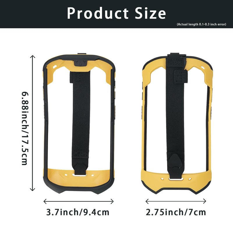 Protective Cover Bumper Case Rugged Boot with Hand Strap for Zebra TC51 TC510K TC52 TC56 TC57 (Black+Yellow)