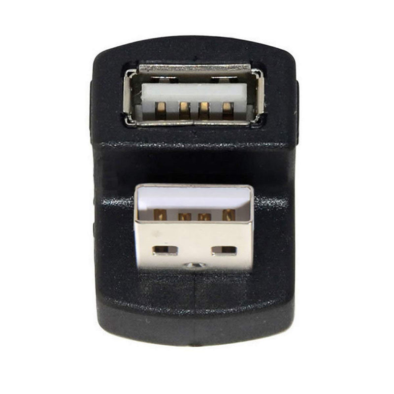 Cablecc Down Angled USB 2.0 Adapter A Male to Female Extension 90 180 360 Degree Black Black Down Angled