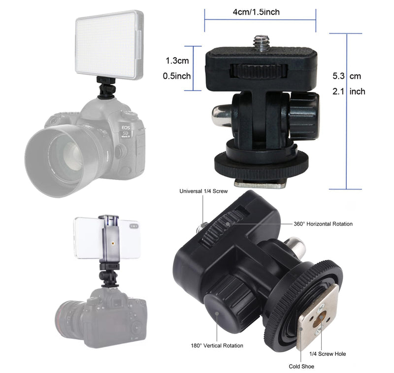 [AUSTRALIA] - 30Pack Camera Tripod Screw Mount Kit 1/4 to 3/8 Inch Adapter Threaded Converter 1/4" Swivel Ball Head and Hot Shoe E Clip for DSLR/Monopod/Flash Light/Quick Release Plate 