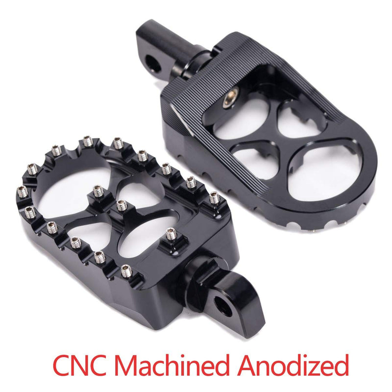 [AUSTRALIA] - Hopider CNC Wide Foot Pegs 360° Roating MX Chopper Bobber Style for harley Dyna Sportster Fatboy Iron 883,Black black 