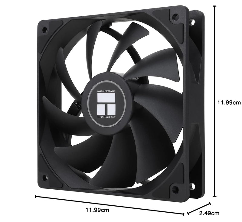 Thermalright TL-C12C CPU Fan 120 mm Case Cooler, 4-Pin PWM Quiet Computer Cooling with S-FDB Bearing Included, up to 1550RPM PC Cooling (3 Quantities) TL-C12C X3