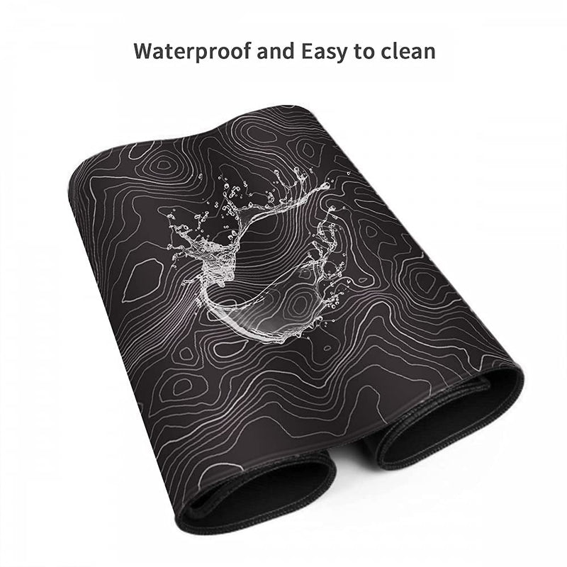 Topographic Mouse Pad, Large Gaming Mouse Pad, Topographic Desk Mat, Non-Slip Computer Keyboard Mouse Pad Map Lines Contour for Home Office Gaming Work, 35.4 X15.7 in 35.4 X 15.7 In Topographic Map