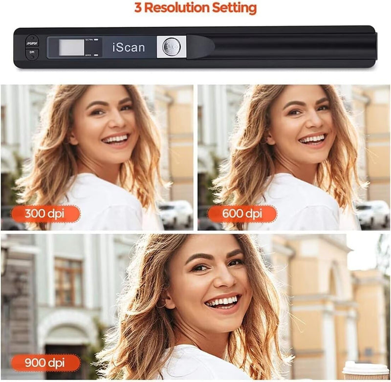 Portable Scanner,Handheld Mini Small Pen Type Scanner Scanning Wand Colour Photo A4 Document Scanning Equipment