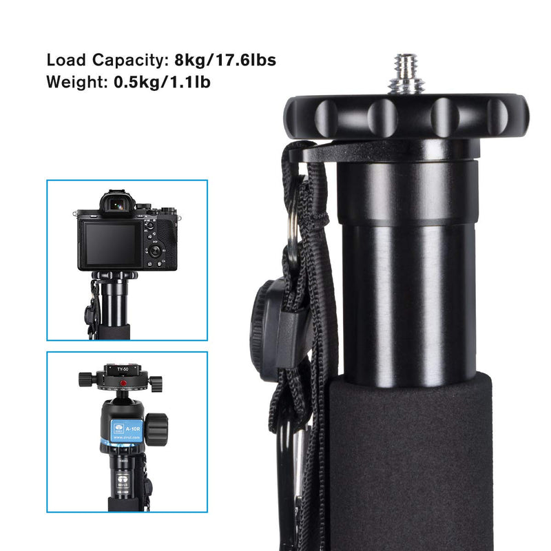 [AUSTRALIA] - SIRUI AM-306M Camera Monopod, 6-Section 15.6-61.4 inches Aluminum Alloy Extendable Compact Lightweight Portable Travel Monopod for DSLR Cameras, Payload 17.6 lbs/8kg 