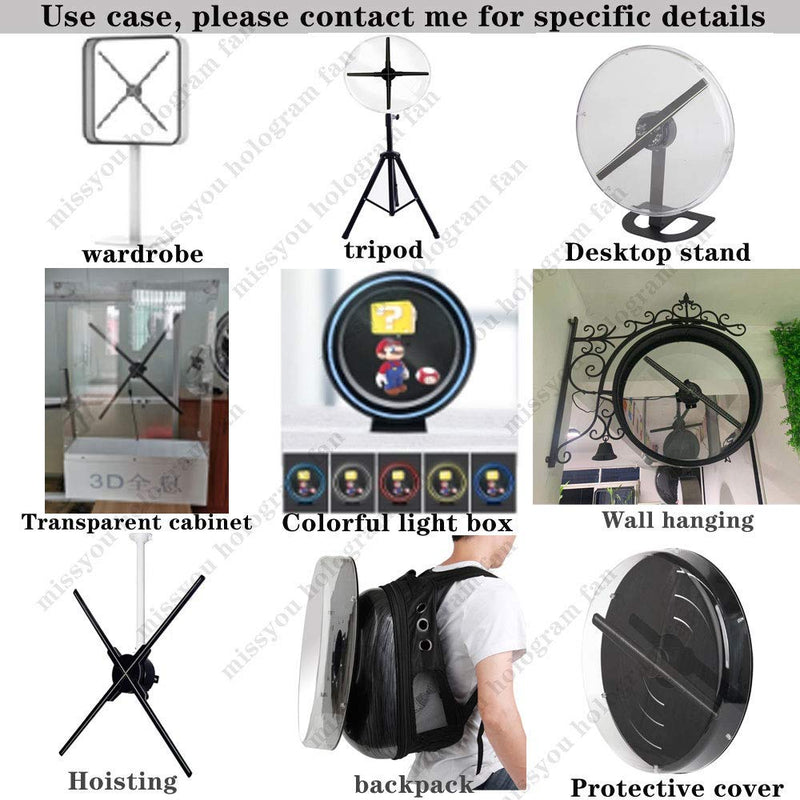 3D Hologram Fan,12.6-Inch Missyou 3D Holographic Projector Advertising Display with Remote and Bluetooth and Splicing,700 Video Library and 224 LED for Business Store Signs,Bar,Casino,Party