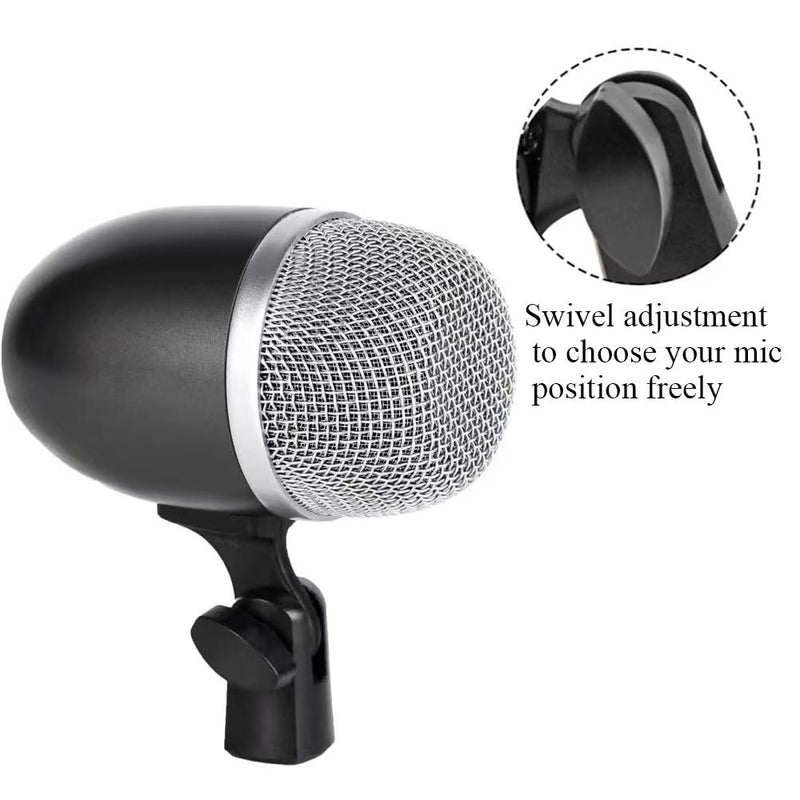 High Sensitivity Kick Drum Microphone with Dynamic Pick Up Pattern,Swivel Adjustable Tom Microphone with Durable Steel Mesh Grille