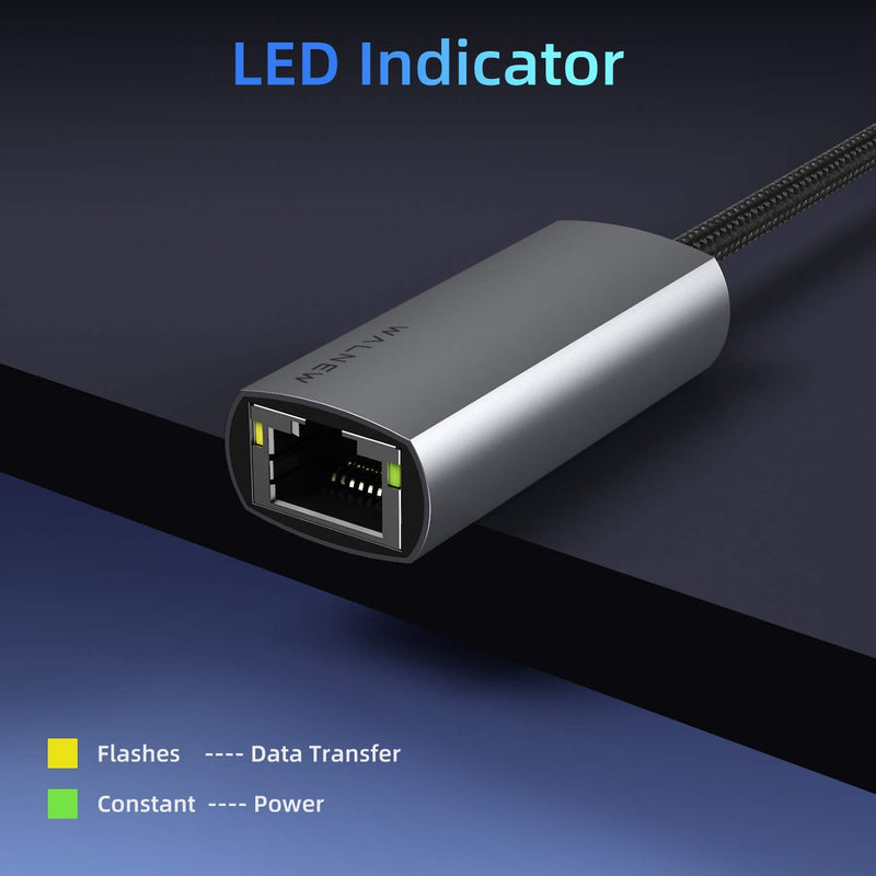 WALNEW USB C to Ethernet Adapter & 7-in-1 USB C Hub Bundle