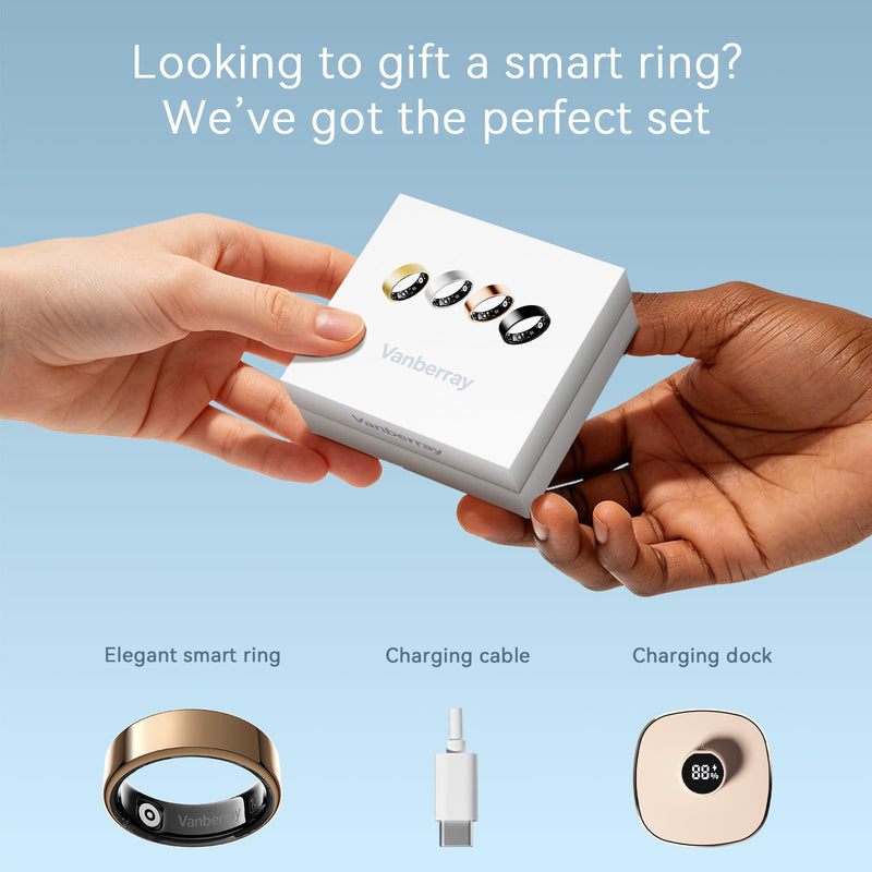 2026 Smart Ring For Women & Men, Sleep Health Fitness Tracker, No APP Fee | Track Sleep, Heart Rate, Blood Oxygen and Stress with Lightweight Smart Ring, 5-7 Days Battery Life, iOS & Android Compatible