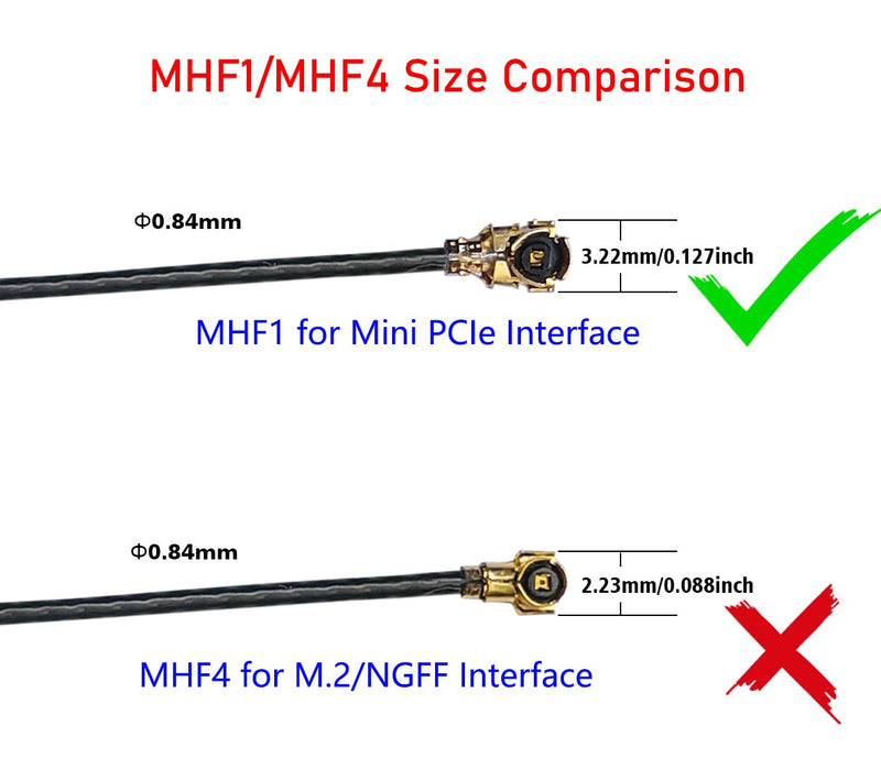 Internal Laptop WiFi Antenna 8dBi Dual-Band Mini PCIe U.FL MHF1 Cable 50cm | 2.4GHz 5.8GHz, PCB design, UFL Connector. Mini PCIe wifi card antenna only—not for M.2/NGFF
