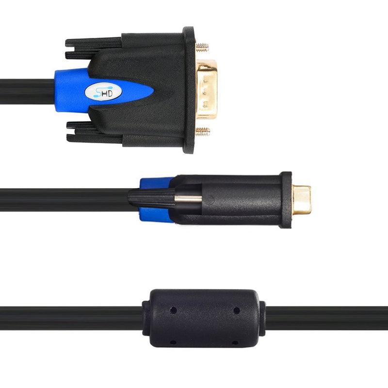 SHD VGA Cable, VGA to VGA HD15 Monitor Cable for PC Laptop TV Projector-15Feet 15Feet