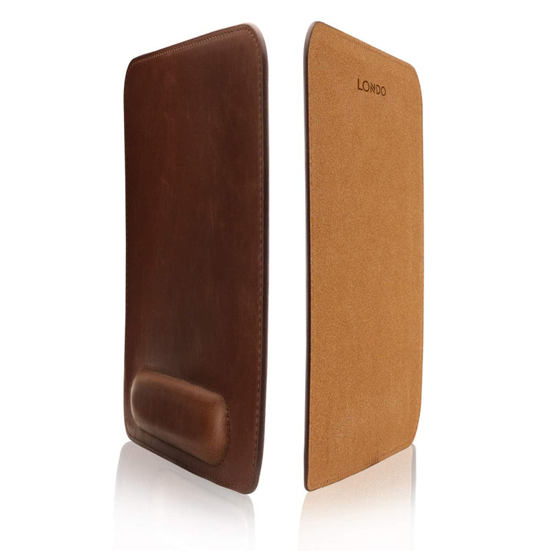 Londo Leather Mousepad with Wrist Rest Dark Brown