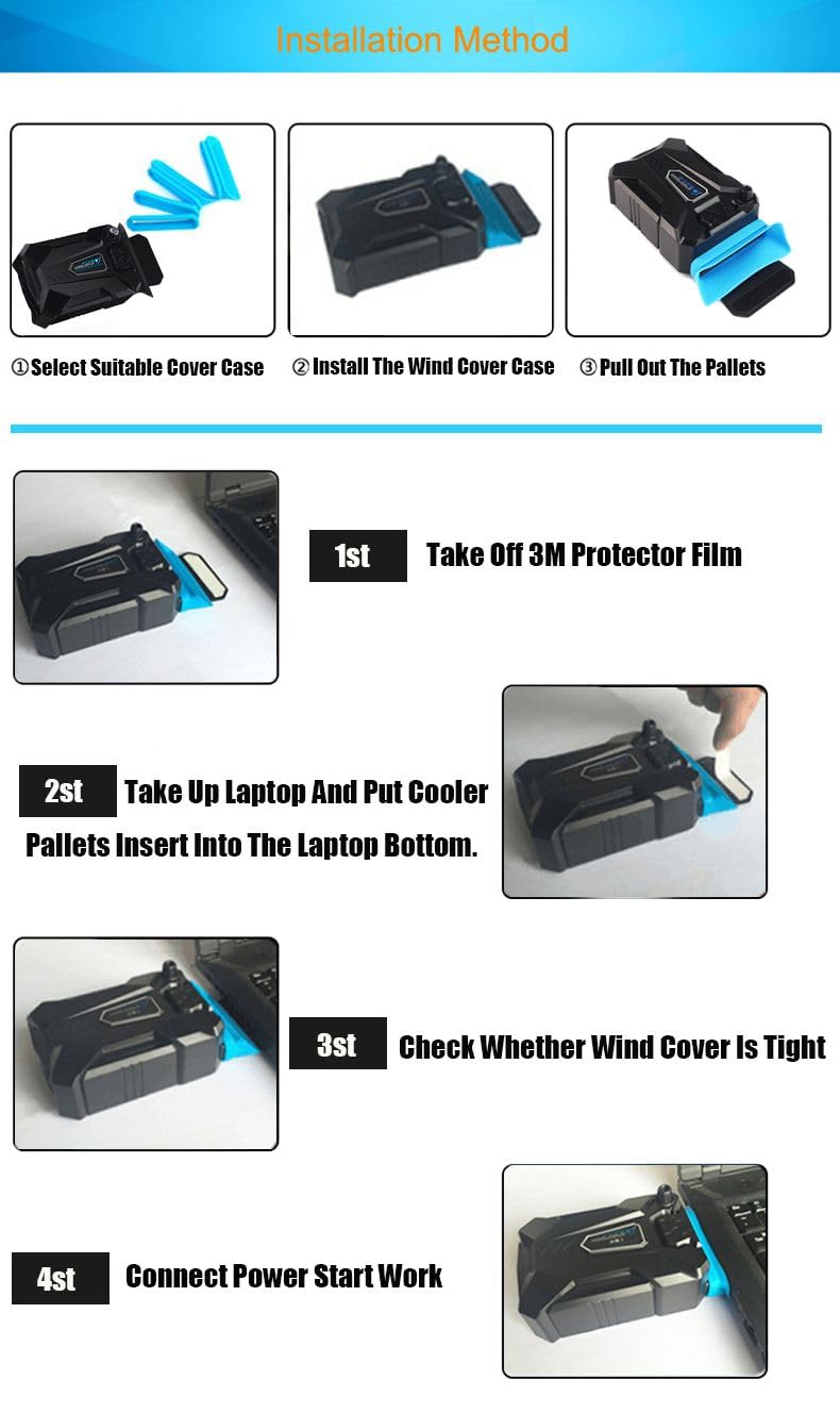 [AUSTRALIA] - Game Gaming Notebook Laptop Vacuum Cooler USB Air Cooler Adjustable Speed 3000±10％RPM Portable External Extracting Cooling Fan 