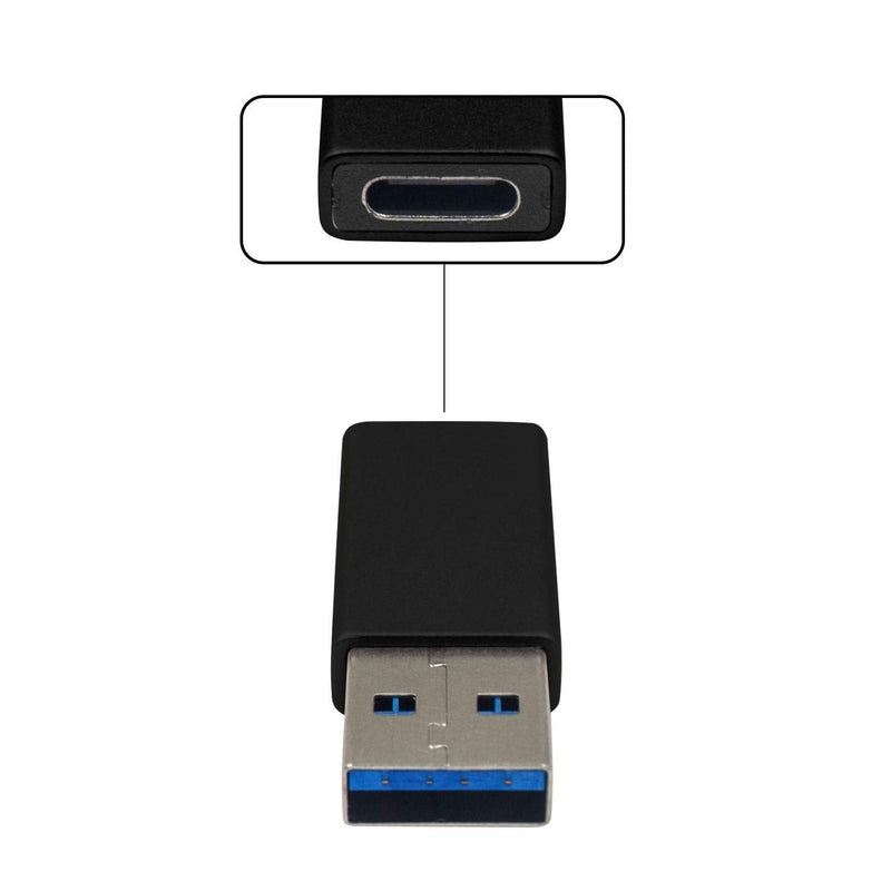 Duttek USB to USB C Adapter, USB A to USB C Adapter，USB 3.0 Male to USB C Female Adapter Two Sides Support USB3.0 Speed Compatible with iPhone 11,Google Pixel,Samsung Galaxy,Huawei etc (Black) Black
